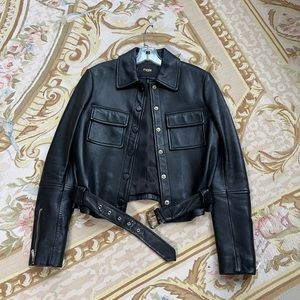 Maje black updated Motto jacket with snaps and collar. Blk size 36 = 2